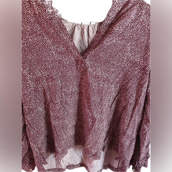 Gap Purple and White Rayon V-Neck Blouse - Picture 2 of 4